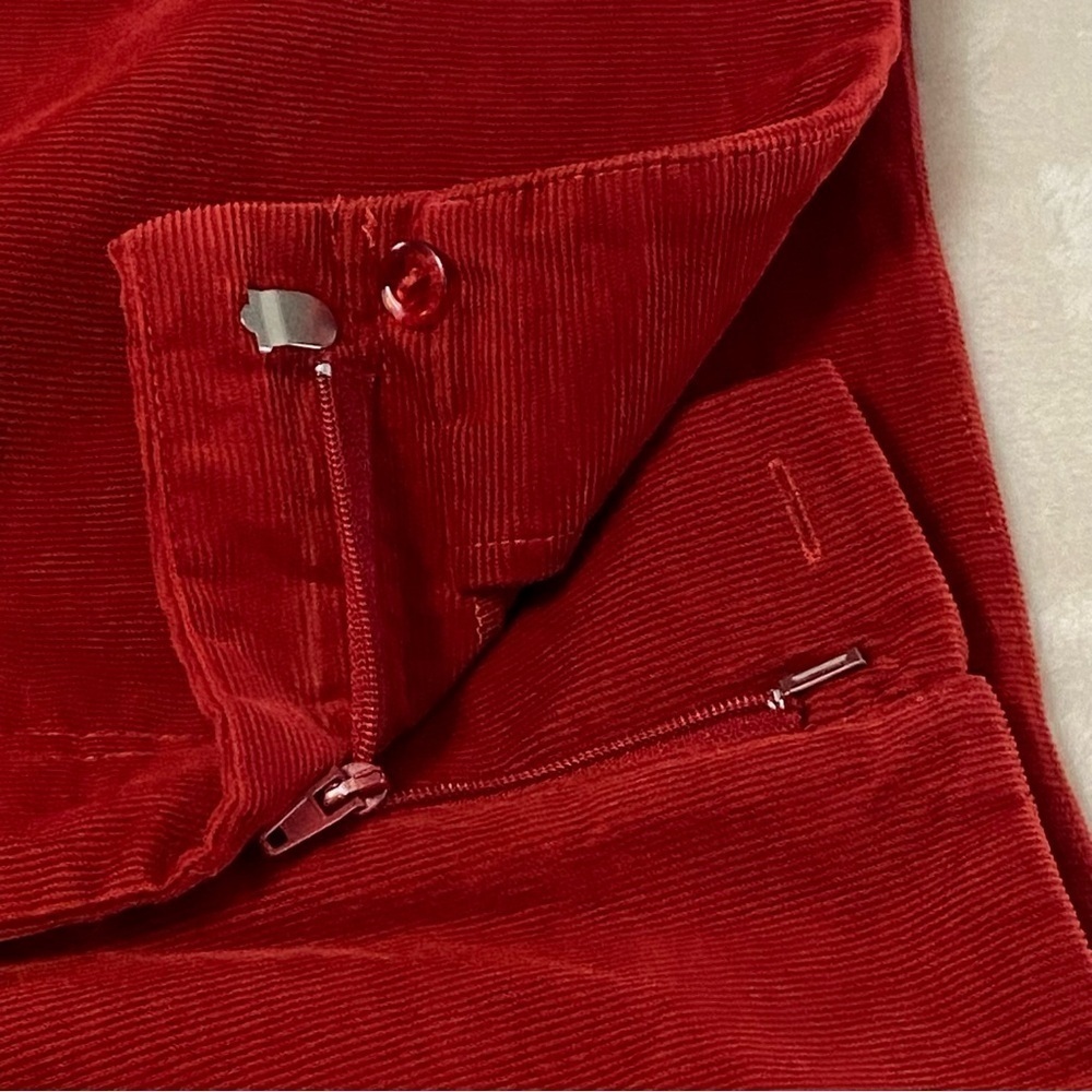 GIANNI BINI / Maureen Red Spice Corduroy High Rise Crop Pants Size 10 - Picture 7 of 10
